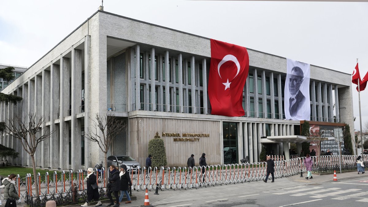 A view of the Istanbul municipality building, Istanbul, Türkiye, March 19, 2025. (EPA Photo)