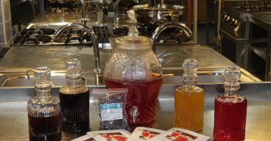 Traditional Ottoman sherbets prepared by gastronomy students at Balıkesir University, Balıkesir, Türkiye, March 23, 2025. (AA Photo)