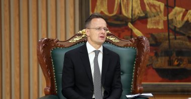 Hungarian Foreign Minister Peter Szijjarto speaks during his meeting with the Vietnamese prime minister, Hanoi, Vietnam, March 19, 2025. (EPA Photo)