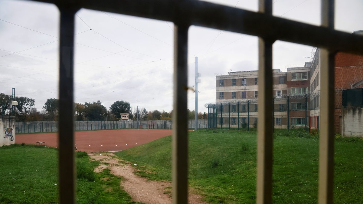 A courtyard at the Val D'Oise prison in Osny, northern suburban of Paris, France, Nov. 16, 2020. (AP Photo)
