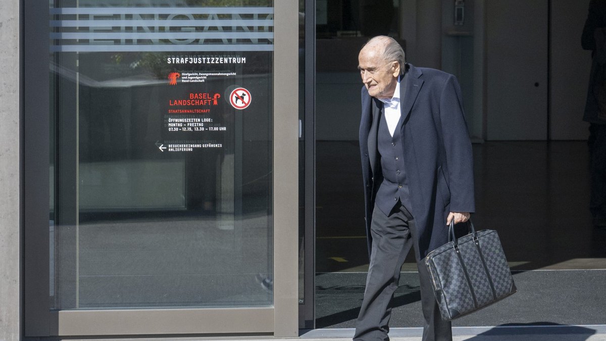 Former FIFA President, Sepp Blatter leaves the special appeals court, Muttenz, Switzerland, March 5, 2025. (EPA Photo)