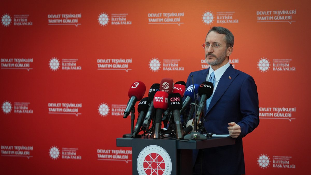 Communications Director, Fahrettin Altun speaks at the "State Incentives Promotion Days Fair" organized by the Communications Directorate at ATO Congresium, Ankara, Türkiye, March 6, 2025. (AA Photo)