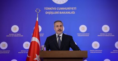 Foreign Minister Hakan Fidan speaks at a news conference, Istanbul, Türkiye, Jan. 10, 2025. (AA Photo)