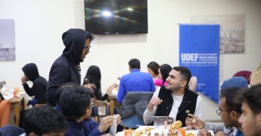 Foreign students gather for iftar in a warm, communal setting, Erzurum, Türkiye, March 23, 2025. (AA Photo)