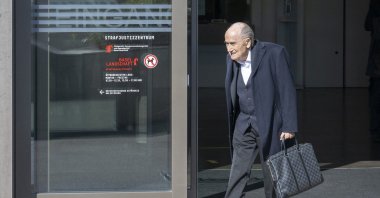 Former FIFA President, Sepp Blatter leaves the special appeals court, Muttenz, Switzerland, March 5, 2025. (EPA Photo)