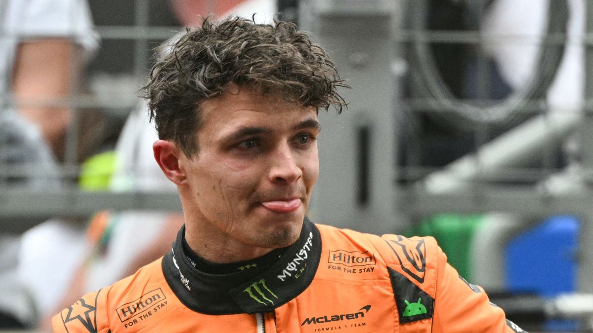 McLaren&#039;s Lando Norris reacts after the Formula One Chinese Grand Prix at the Shanghai International Circuit, Shanghai, China, March 23, 2025. (AFP Photo)