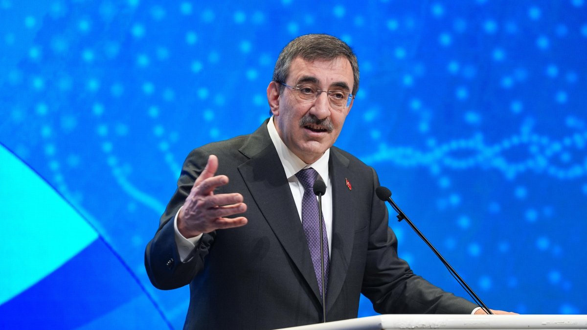 Vice President Cevdet Yılmaz speaks during an event in Ankara, March 25, 2025. (AA Photo)
 ( Yasin Baturhan Ergin - Anadolu Ajansı )