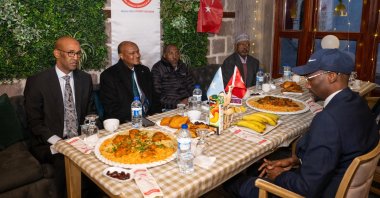 Somalia&#039;s Ambassador to Türkiye Fathudin Ali Mohamed (L) attends an iftar event during the holy month of Ramadan, Ankara, Türkiye, March 24, 2025. (AA Photo)