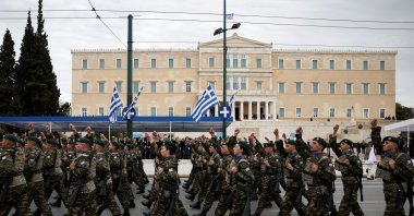 Greek military personnel march during a military parade marking Greece&#039;s Independence Day, Athens, Greece, March 25, 2025. (Reuters Photo)