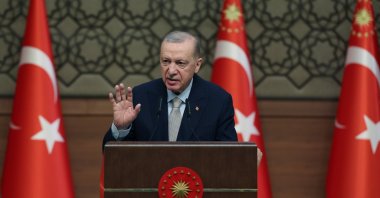 President Recep Tayyip Erdoğan speaks during the event to introduce the 2030 Industry and Technology Strategy, Ankara, Türkiye, March 26, 2025. (IHA Photo)