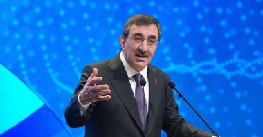 Vice President Cevdet Yılmaz speaks during an event in Ankara, March 25, 2025. (AA Photo)
 ( Yasin Baturhan Ergin - Anadolu Ajansı )