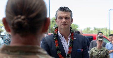 U.S. Secretary of Defense Pete Hegseth speaks to U.S. service members in Hawaii, U.S., March 25, 2025. (Reuters Photo)