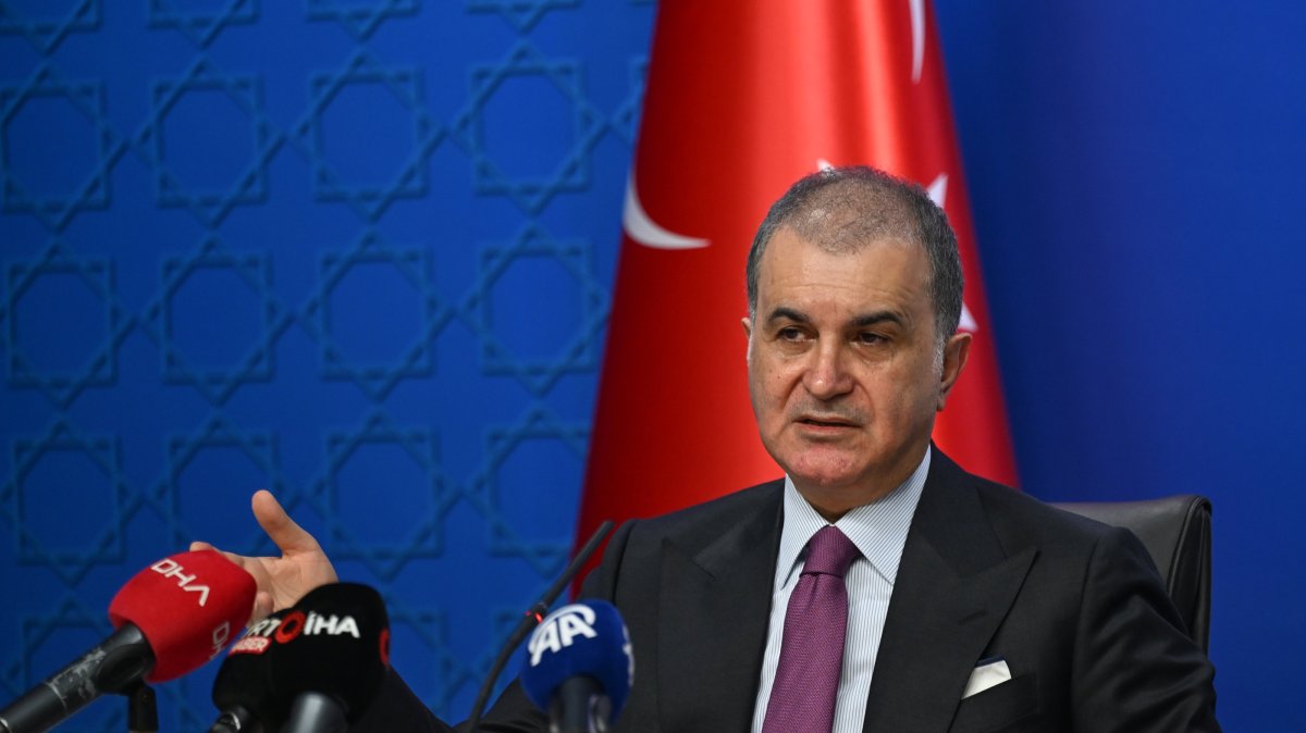 Justice and Development Party (AK Party) Deputy Chair and spokesperson Ömer Çelik speaks at a news conference, Ankara, Türkiye, March 27, 2025. (AA Photo)
