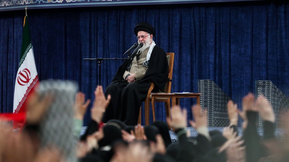 A handout picture made available by Iran&#039;s Supreme Leader Office shows Iranian Supreme Leader Ayatollah Ali Khamenei speaking during a meeting with Iranian students in Tehran, Iran, March 12, 2025. (EPA Photo)