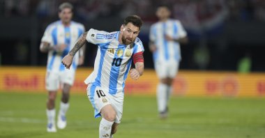 Argentina&#039;s Lionel Messi controls the ball during a qualifying match for the FIFA World Cup 2026 against Paraguay, Asuncion, Paraguay, Nov. 14, 2024. (AP Photo)