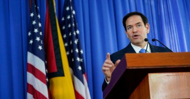 U.S. Secretary of State Marco Rubio speaks during a press conference with Guyanese President Mohamed Irfaan Ali (not pictured), in Georgetown, Guyana, March 27, 2025. (Reuters Photo)