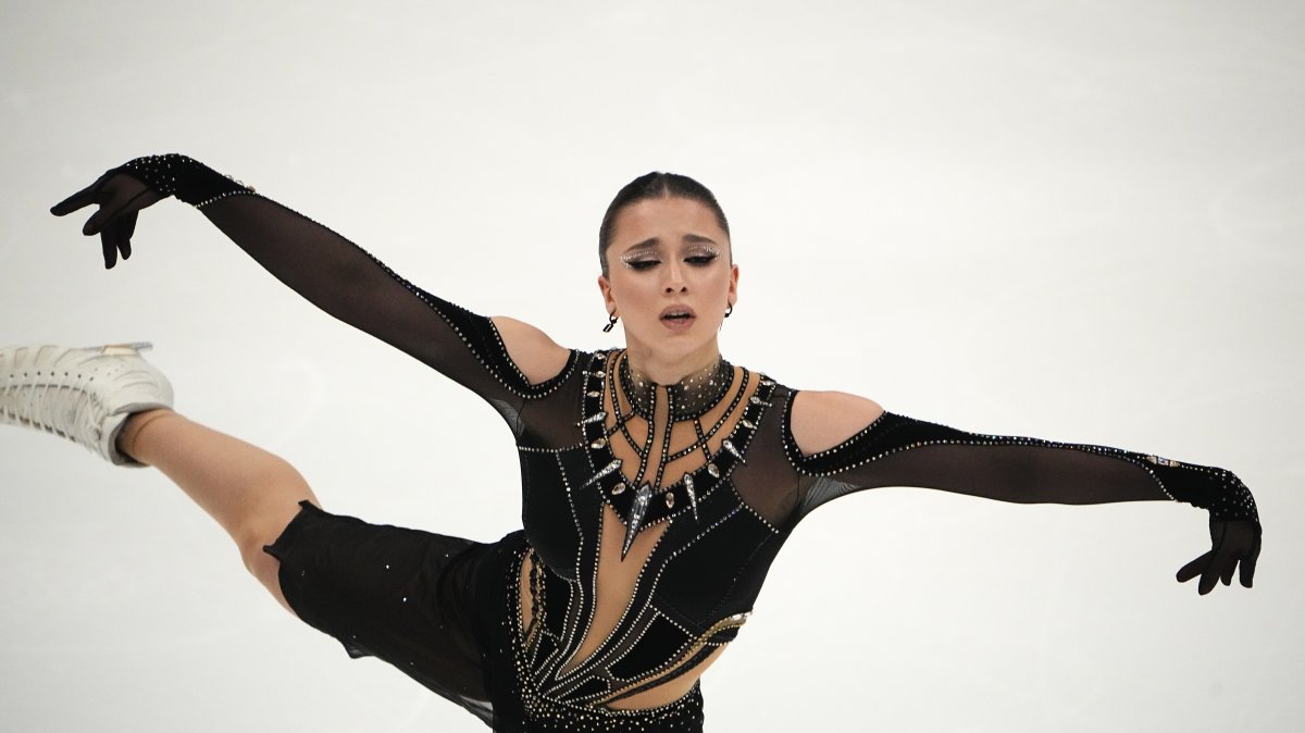 Russia&#039;s Kamila Valieva competes in the women&#039;s free skate program during the figure skating competition at the 2023 Russian Figure Skating Grand Prix, Moscow, Russia, Nov. 26, 2023. (AP Photo)