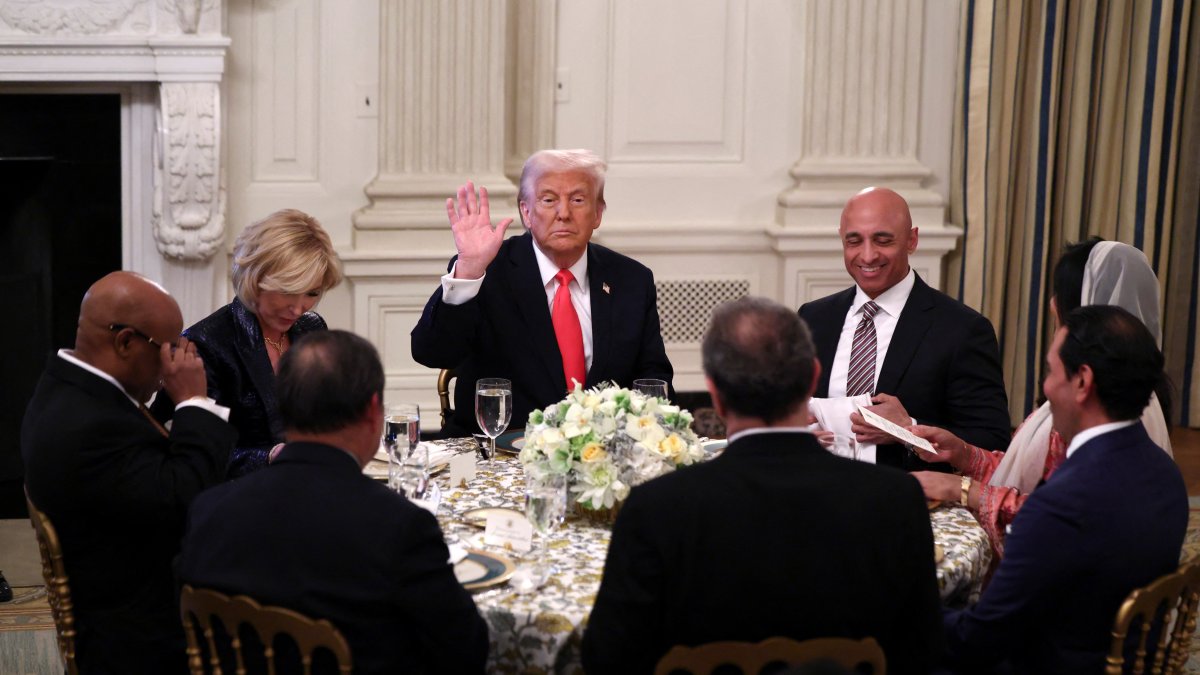 U.S. President Donald Trump participates in the White House Iftar dinner at the State Dining Room of the White House, Washington, U.S., March 27, 2025. (Reuters Photo)