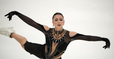 Russia&#039;s Kamila Valieva competes in the women&#039;s free skate program during the figure skating competition at the 2023 Russian Figure Skating Grand Prix, Moscow, Russia, Nov. 26, 2023. (AP Photo)