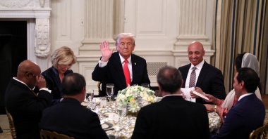 U.S. President Donald Trump participates in the White House Iftar dinner at the State Dining Room of the White House, Washington, U.S., March 27, 2025. (Reuters Photo)