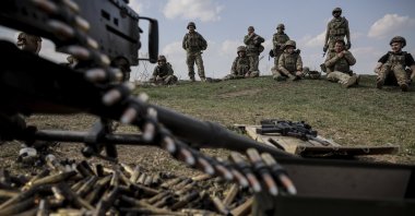 In this provided by Ukraine&#039;s 24th Mechanized Brigade press service, servicemen of the 3rd mechanized battalion practice on the training ground at an undisclosed location, Ukraine, March 27, 2025. (AP Photo)