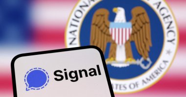 The Signal app and the National Security Agency of the United States logos are seen in this illustration taken on March 26, 2025. (Reuters Photo)