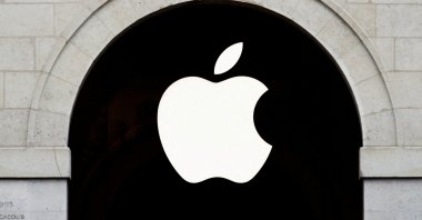 The Apple logo is seen on the Apple store at The Marche Saint Germain, Paris, France, July 15, 2020. (Reuters Photo)