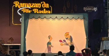 A photo from the shadow play titled "Dev Gölgeler" ("Giant Shadows"), performed in Istanbul, Türkiye, March 28, 2025. (AA Photo)