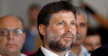 Far-right Finance Minister Bezalel Smotrich attends an inauguration event for Israel's new light rail line for the Tel Aviv metropolitan area, Petah Tikva, Israel, Aug. 17, 2023. (Reuters File Photo)