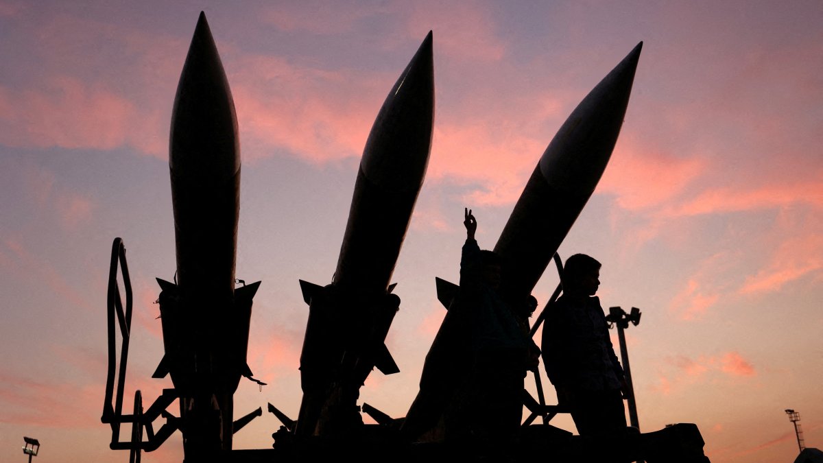 Iranian missiles are displayed at the IRGC Aerospace Force Museum in Tehran, Iran, Nov. 15, 2024. (Reuters Photo)