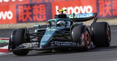 Aston Martin's Fernando Alonso in action during the Sprint at the Shanghai International Circuit, Shanghai, China, March 22, 2025. (EPA Photo)