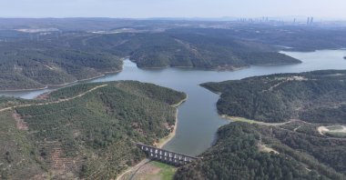 Rising water levels in reservoirs improve storage capacity in Istanbul, Türkiye, March 2, 2025. (AA Photo)