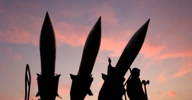Iranian missiles are displayed at the IRGC Aerospace Force Museum in Tehran, Iran, Nov. 15, 2024. (Reuters Photo)