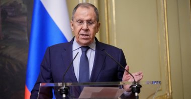 Russian Foreign Minister Sergei Lavrov speaks during a joint news conference with Zimbabwe's foreign minister following their talks in Moscow, Russia, March 6, 2025. (EPA Photo)