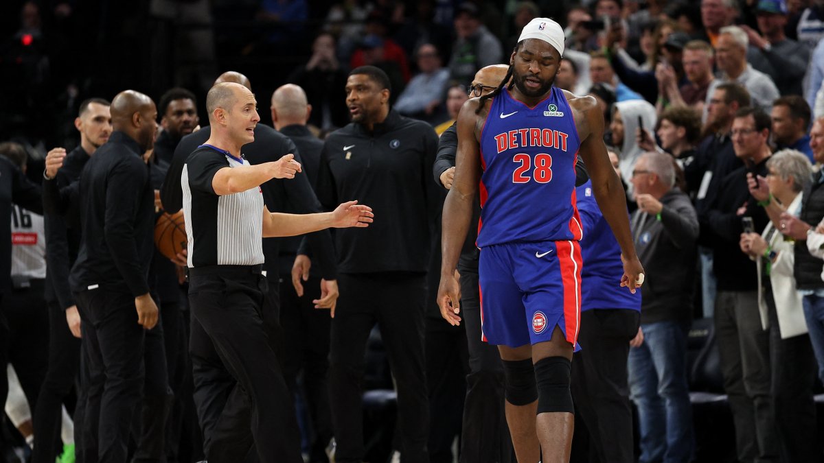 Detroit Pistons Isaiah Stewart reacts after a fight against the Minnesota Timberwolves during the second quarter at Target Center, Minneapolis, U.S., March 30, 2025. (Reuters Photo)