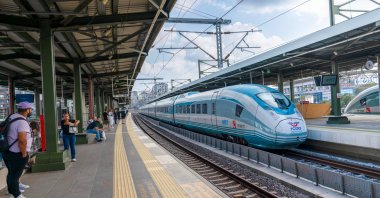 A high-speed train offers fast travel across major routes, Istanbul, Türkiye, Sept. 17, 2023