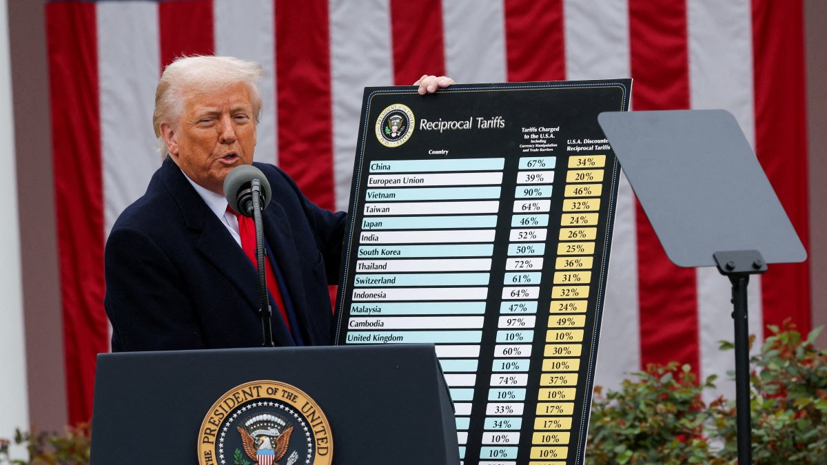 U.S. President Donald Trump delivers remarks on tariffs in the Rose Garden at the White House, Washington, U.S., April 2, 2025. (Reuters Photo)