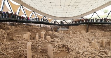 Visitors explore the ancient ruins of Göbeklitepe during the Ramadan Bayram holiday, Şanlıurfa, southeastern Türkiye, April 3, 2025. (AA Photo)