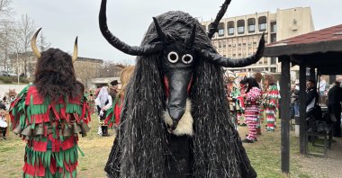 People celebrate the Kukerlandia Festival, Stara Zagora, Bulgaria, March 15, 2025. (AA Photo)