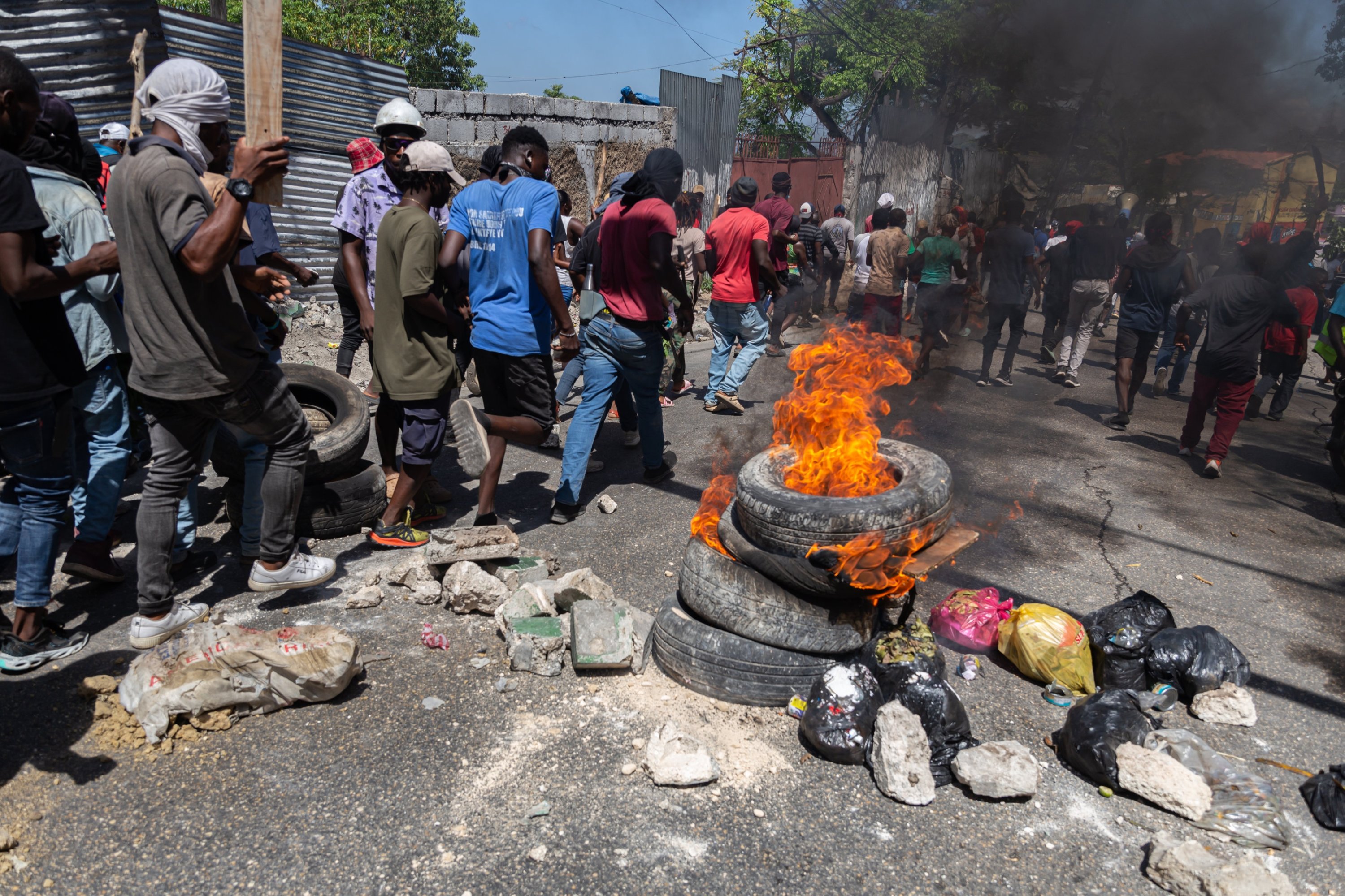 Haitian protesters rally in the streets calling for protection against rampant gang violence, Port-au-Prince, Haiti, April 2, 2025. (AA Photo)