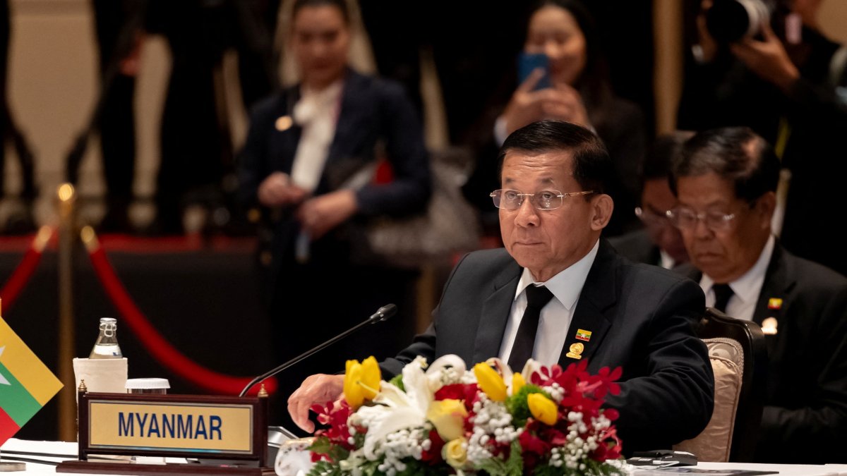 Myanmar&#039;s junta leader Min Aung Hlaing attends the 6th BIMSTEC Summit, Bangkok, Thailand, April 4, 2025. (Reuters Photo)