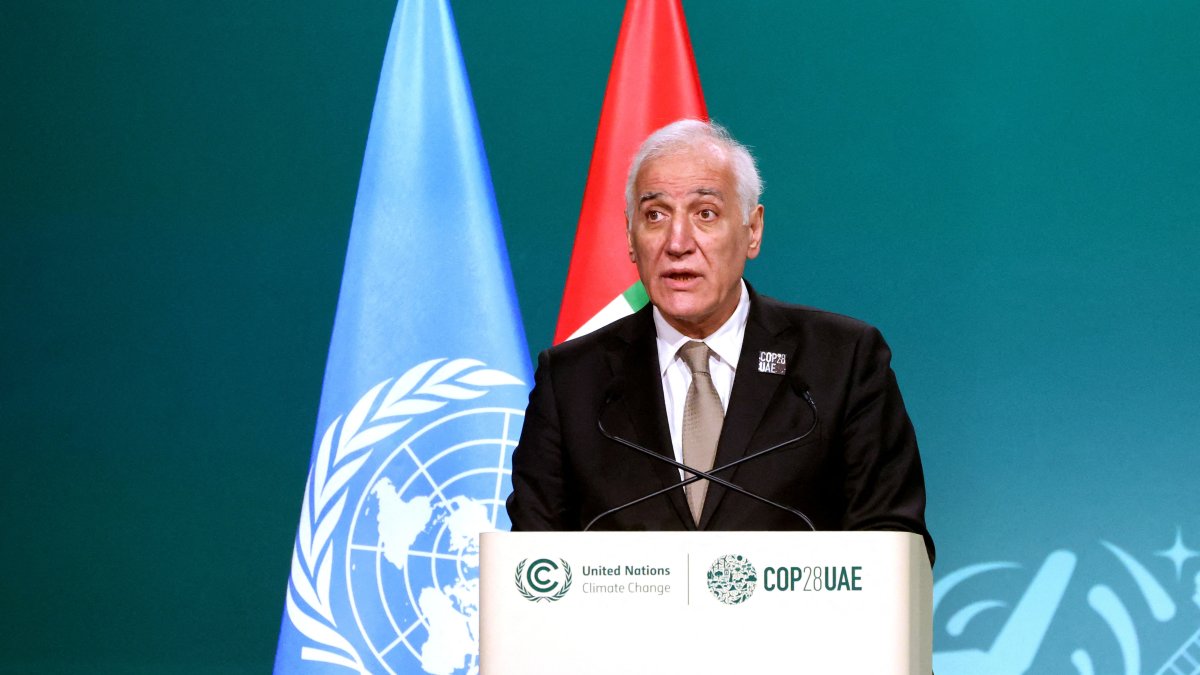 Armenian President Vahagn Khachaturyan delivers a national statement at the World Climate Action Summit during the United Nations Climate Change Conference (COP28) in Dubai, United Arab Emirates, Dec. 1, 2023. (Reuters File Photo)