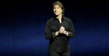 Actor Tom Cruise, promoting the film “Mission: Impossible - The Final Reckoning,” stands onstage during a Paramount Pictures presentation at CinemaCon, Las Vegas, Nevada, U.S., April 3, 2025. (Reuters Photo)