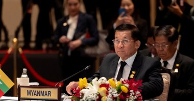 Myanmar&#039;s junta leader Min Aung Hlaing attends the 6th BIMSTEC Summit, Bangkok, Thailand, April 4, 2025. (Reuters Photo)