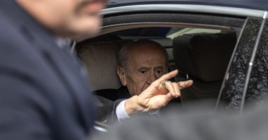 Devlet Bahçeli, the head of the Nationalist Movement Party (MHP), is seen during a visit to the grave of MHP’s founding chairperson Alparslan Türkeş, Ankara, Türkiye, April 4, 2025. (AA Photo)