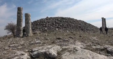 The ancient tomb of King Mithridates II of the Kingdom of Commagene, located in the Besni district of Adıyaman, southeastern Türkiye, April 4, 2025. (AA Photo)