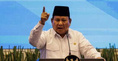 Indonesia’s President Prabowo Subianto speaks at an event in Jakarta, Indonesia, March 13, 2025. (AFP Photo)
