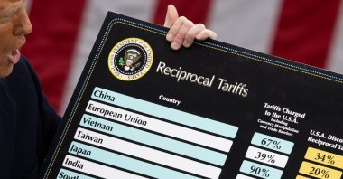 U.S. President Donald Trump delivers remarks on tariffs at the White House, Washington, U.S., April 2, 2025. (Reuters Photo)