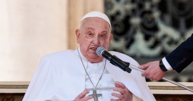 Pope Francis speaks as he appears for the first time since his return to the Vatican, in Saint Peter square, Vatican, April 6, 2025. (Reuters Photo)