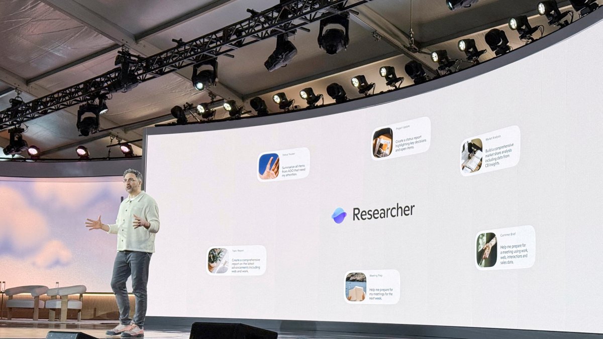 Microsoft AI CEO Mustafa Suleyman speaks at the company&#039;s 50th anniversary celebration, Redmond, Washington, U.S., April 4, 2025. (Reuters Photo)